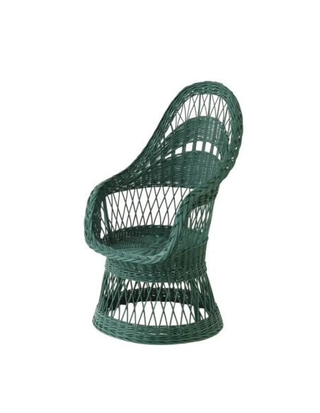 Fauteuil en osier ajouré laqué Firmin