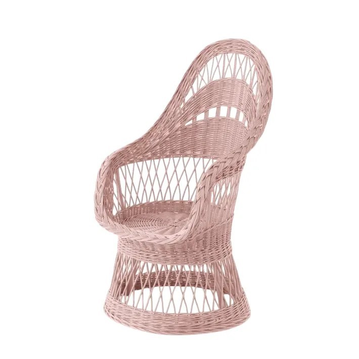 Fauteuil en osier ajouré laqué Firmin