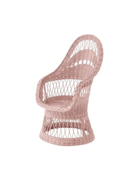 Fauteuil en osier ajouré laqué Firmin