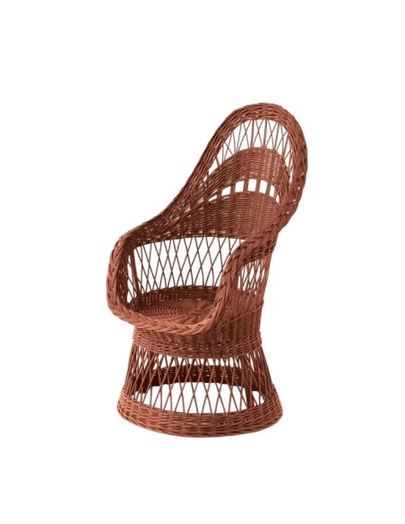 Fauteuil en osier ajouré laqué Firmin