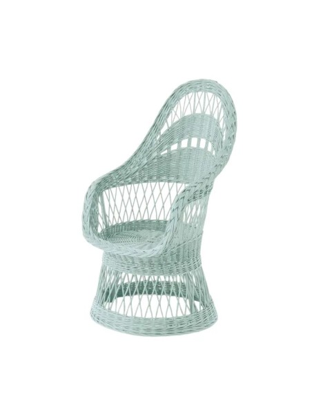 Fauteuil en osier ajouré laqué Firmin