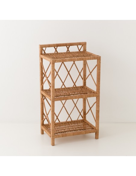 3-tier brown willow shelving unit