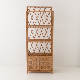 5-tier & 2-door brown willow cabinet 2