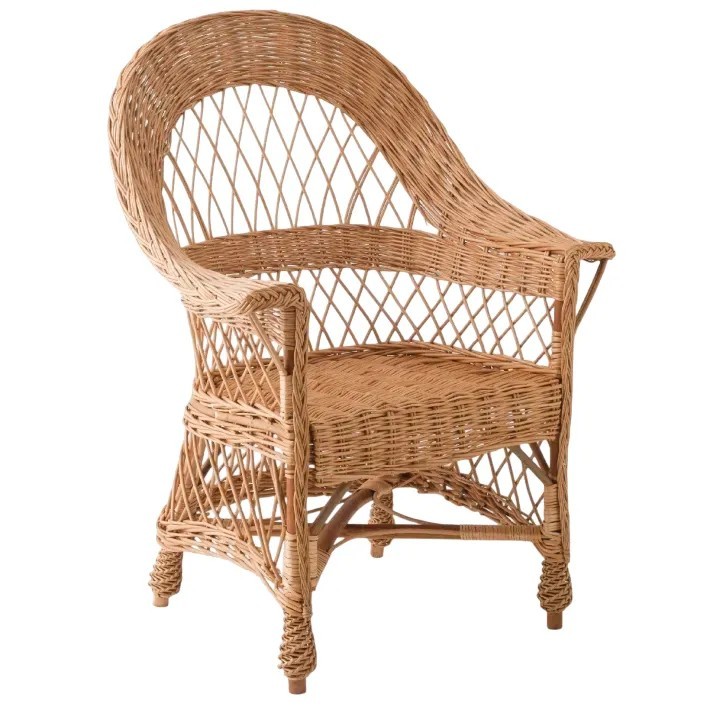 Tom wicker armchair without cushions willow buff