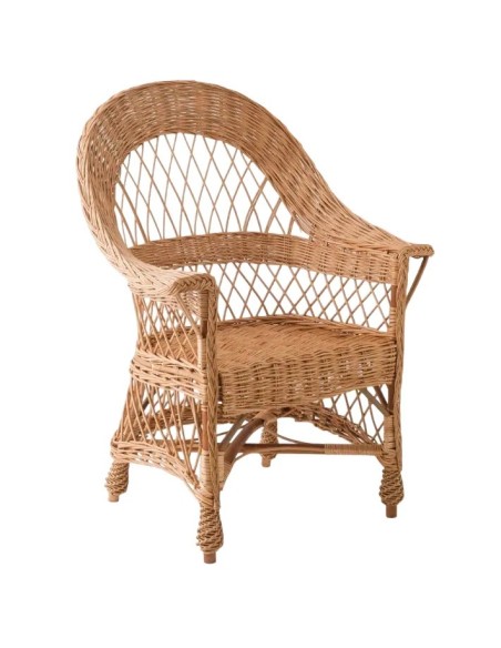 Tom wicker armchair without cushions willow buff
