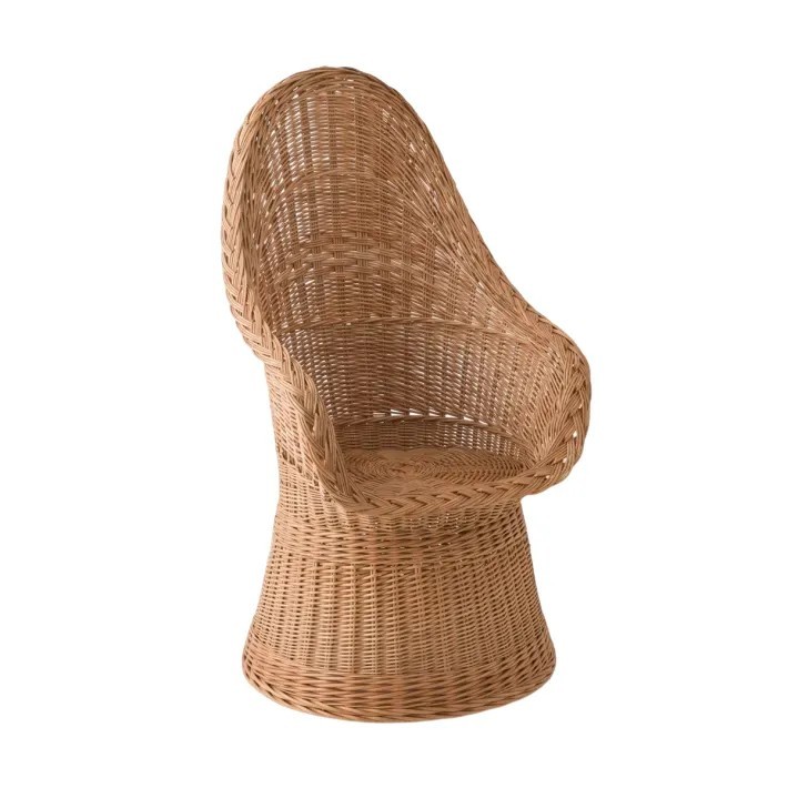 Fauteuil Firmin en osier buff haut dossier sans coussin