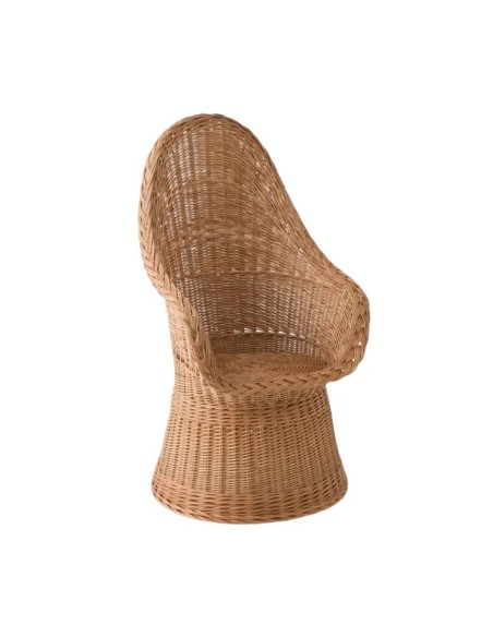 Fauteuil Firmin en osier buff haut dossier sans coussin