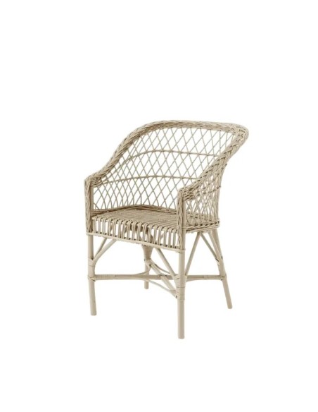 Fauteuil en osier laqué Antonin