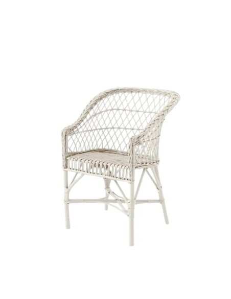 Fauteuil en osier laqué Antonin