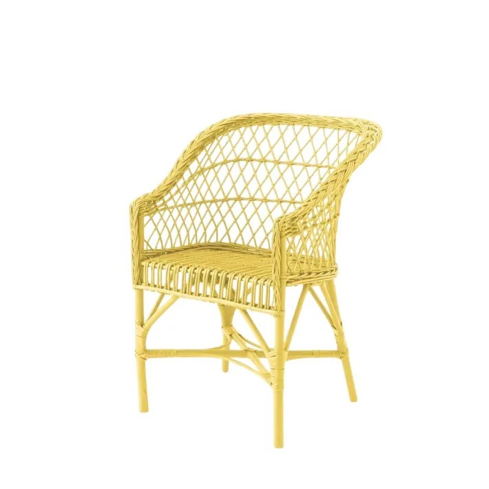 Fauteuil en osier laqué Antonin