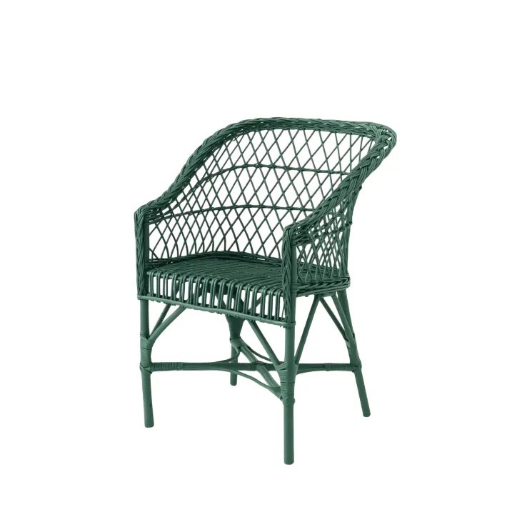 Fauteuil en osier laqué Antonin