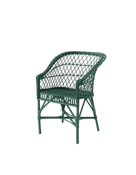 Fauteuil en osier laqué Antonin
