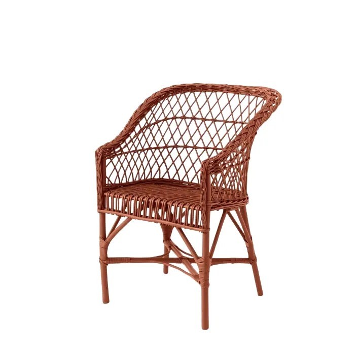 Fauteuil en osier laqué Antonin