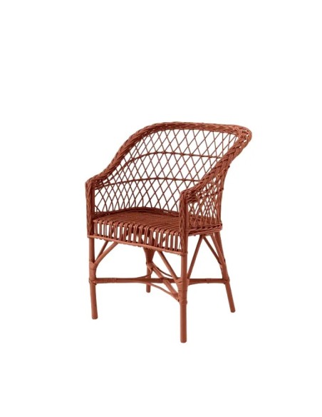 Fauteuil en osier laqué Antonin