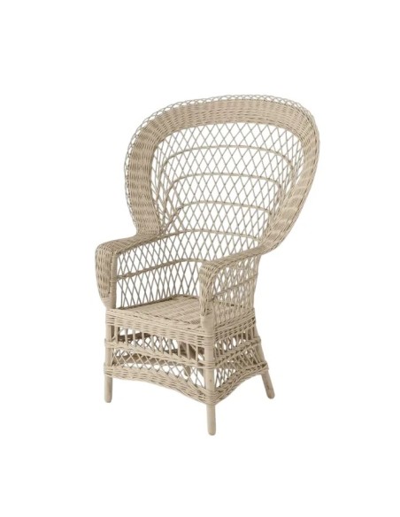 Fauteuil en osier laqué Eventail