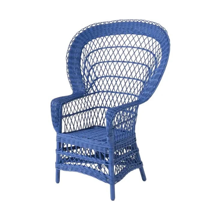 Fauteuil en osier laqué Eventail