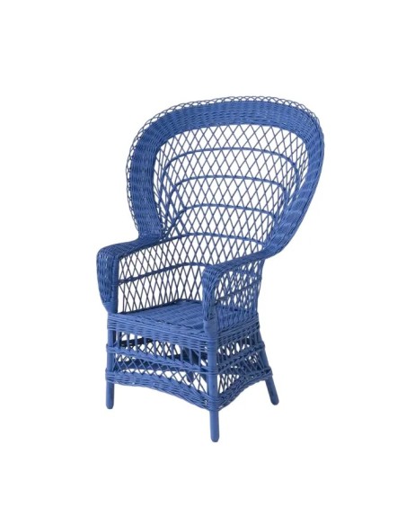 Fauteuil en osier laqué Eventail