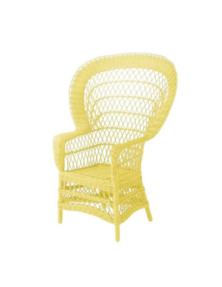 Fauteuil en osier laqué Eventail