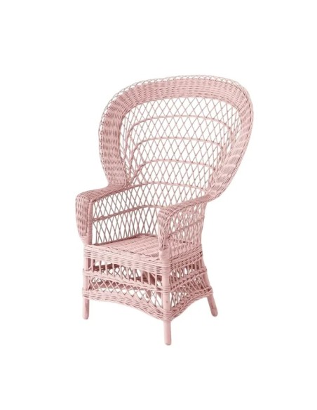 Fauteuil en osier laqué Eventail