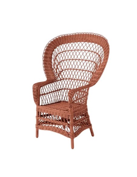 Fauteuil en osier laqué Eventail