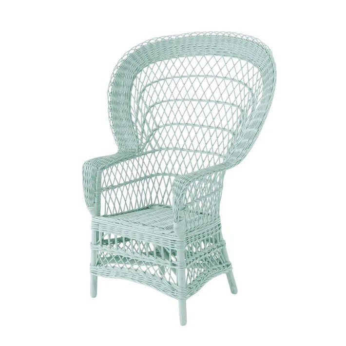 Fauteuil en osier laqué Eventail