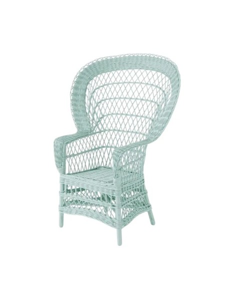 Fauteuil en osier laqué Eventail
