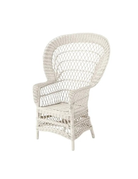 Fauteuil en osier laqué Eventail