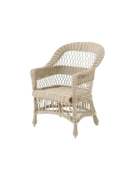 Fauteuil en osier laqué Ilona