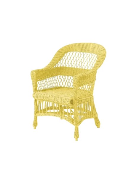 Fauteuil en osier laqué Ilona