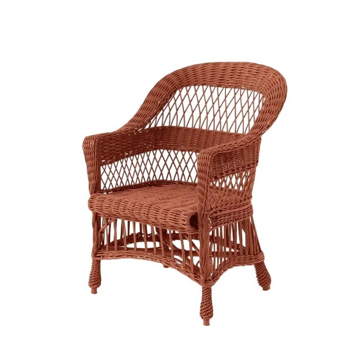 Fauteuil en osier laqué Ilona