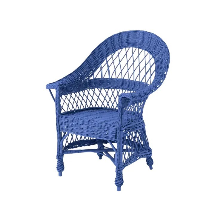 Fauteuil en osier laqué Tom