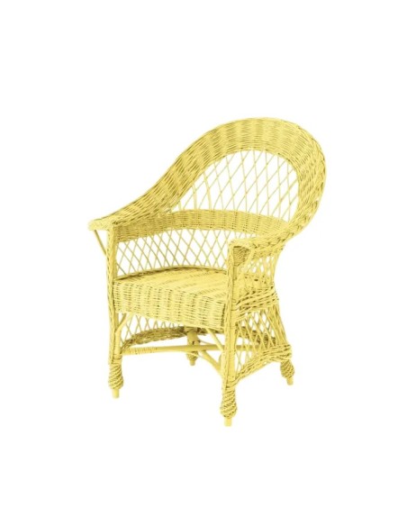 Fauteuil en osier laqué Tom