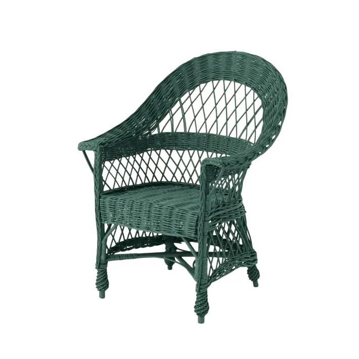 Fauteuil en osier laqué Tom