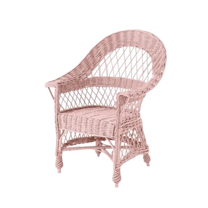 Fauteuil en osier laqué Tom