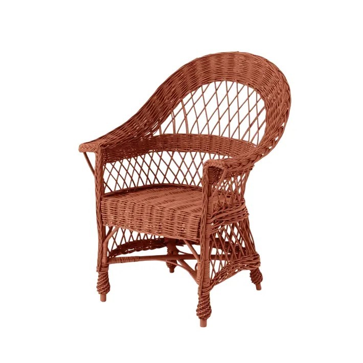 Fauteuil en osier laqué Tom