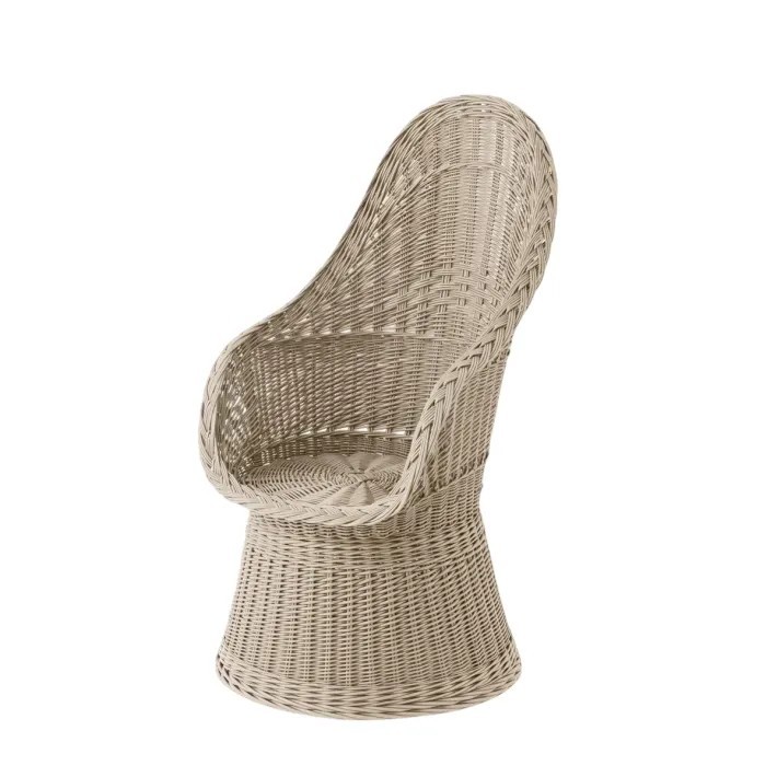 Fauteuil en osier plein laqué Firmin