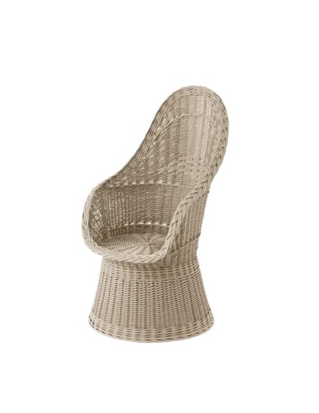 Fauteuil en osier plein laqué Firmin