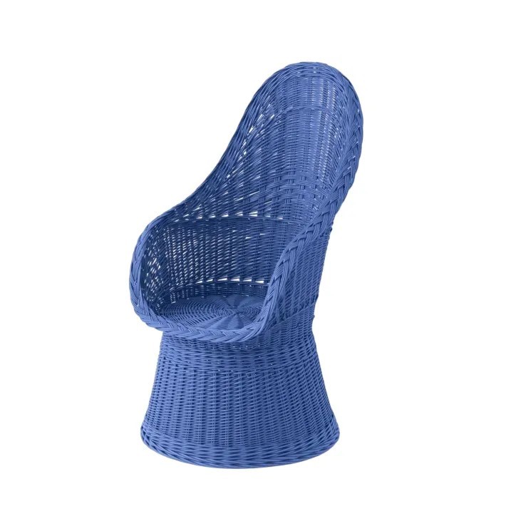 Fauteuil en osier plein laqué Firmin