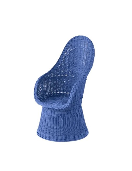 Fauteuil en osier plein laqué Firmin
