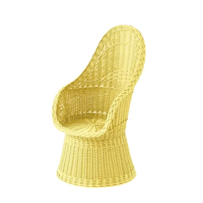 Fauteuil en osier plein laqué Firmin