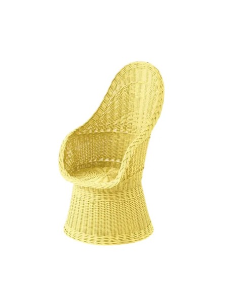 Fauteuil en osier plein laqué Firmin
