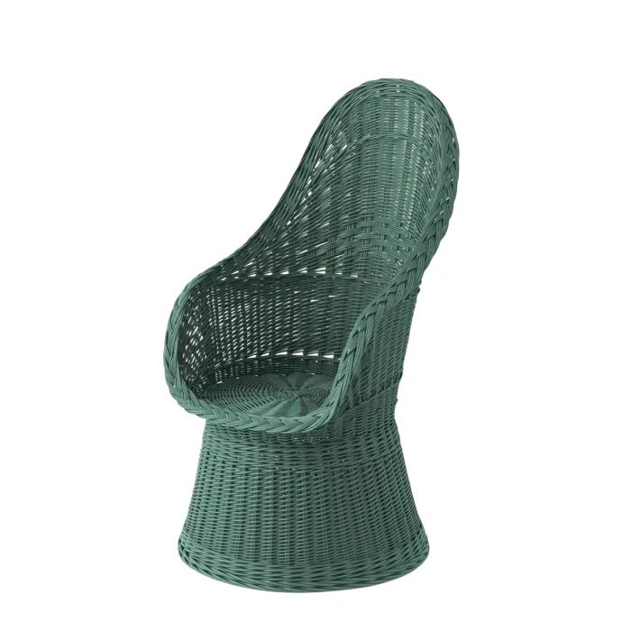 Fauteuil en osier plein laqué Firmin