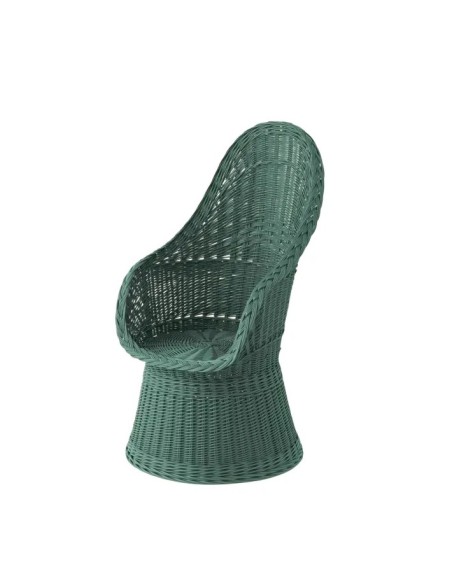 Fauteuil en osier plein laqué Firmin