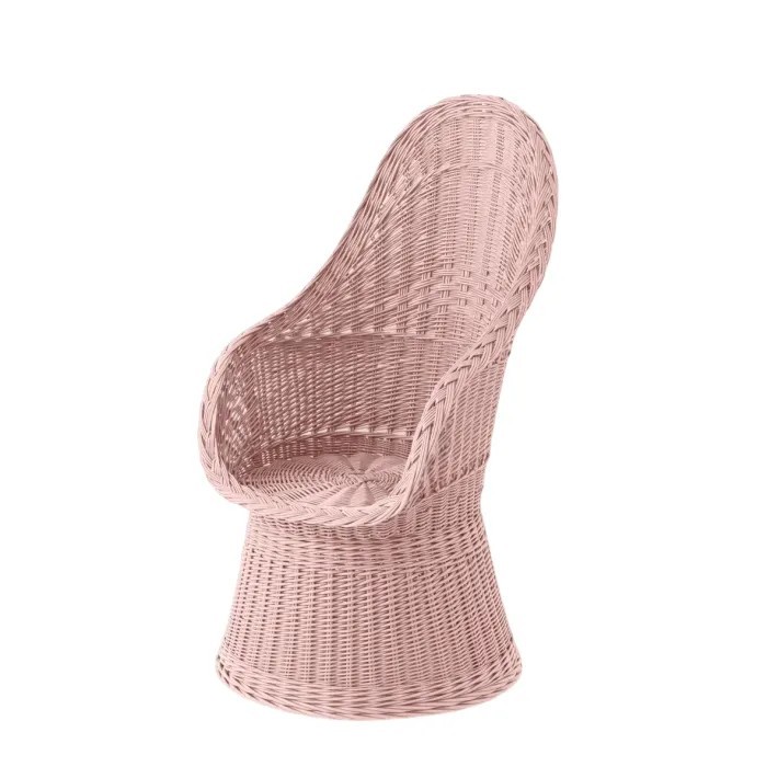 Fauteuil en osier plein laqué Firmin