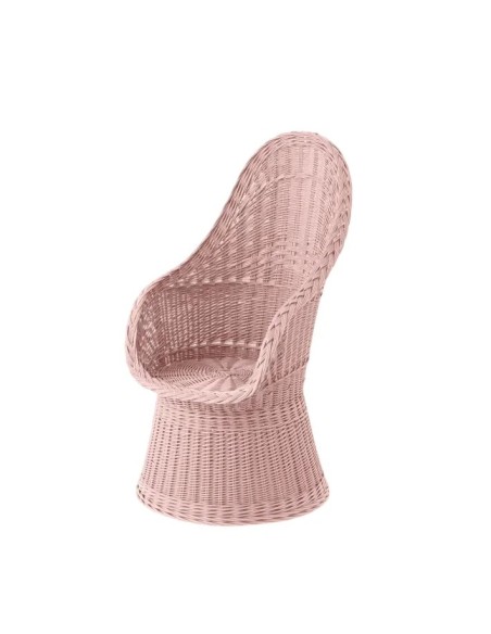 Fauteuil en osier plein laqué Firmin