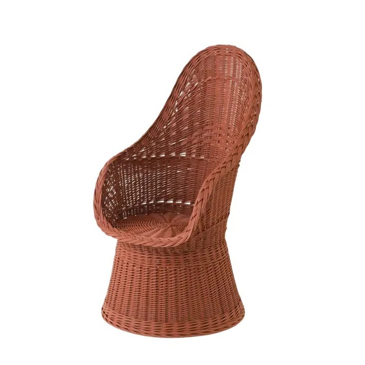 Fauteuil en osier plein laqué Firmin