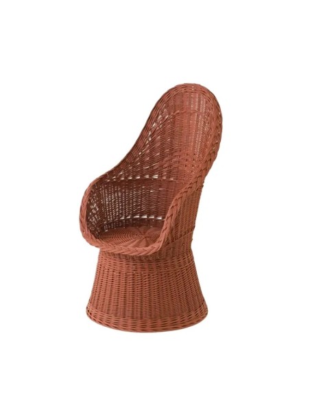 Fauteuil en osier plein laqué Firmin
