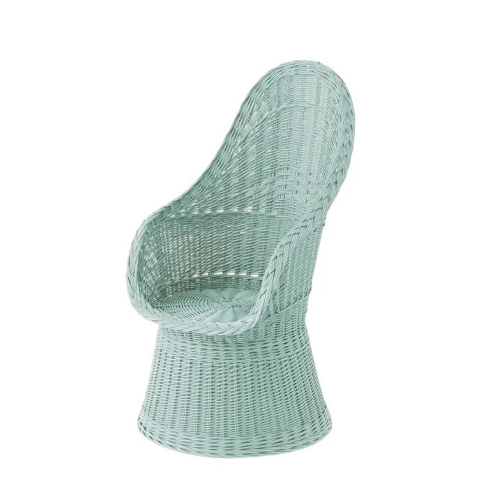Fauteuil en osier plein laqué Firmin