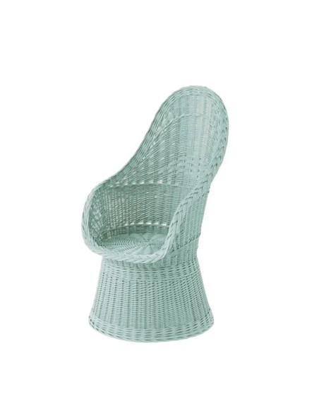 Fauteuil en osier plein laqué Firmin
