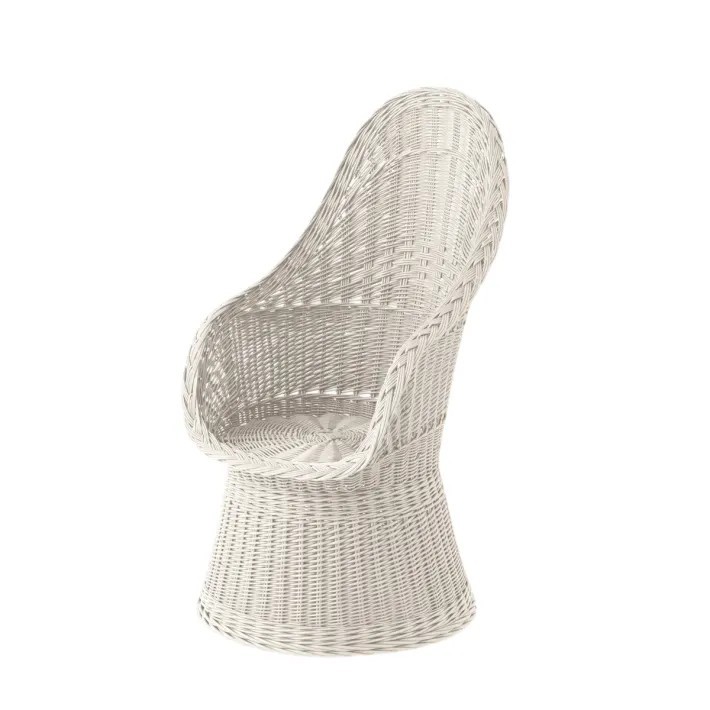 Fauteuil en osier plein laqué Firmin